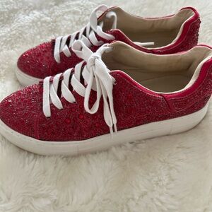 Betsey Johnson Red Glitter Sneakers